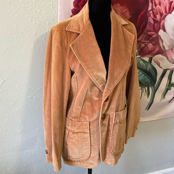 Vintage Jackets & Blazers - 3/$12 Vintage Orange Velour Jacket